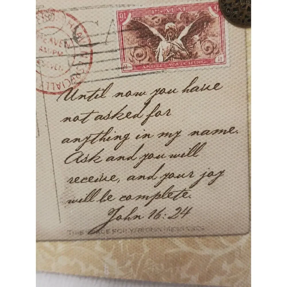 JOY Hanging Wall Decor Positive Bible Verse FLORAL Flower Postcard Butterfly Vnt